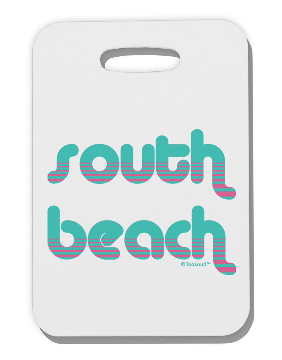 South Beach Color Scheme Design Thick Plastic Luggage Tag by TooLoud-Luggage Tag-TooLoud-White-One Size-Davson Sales