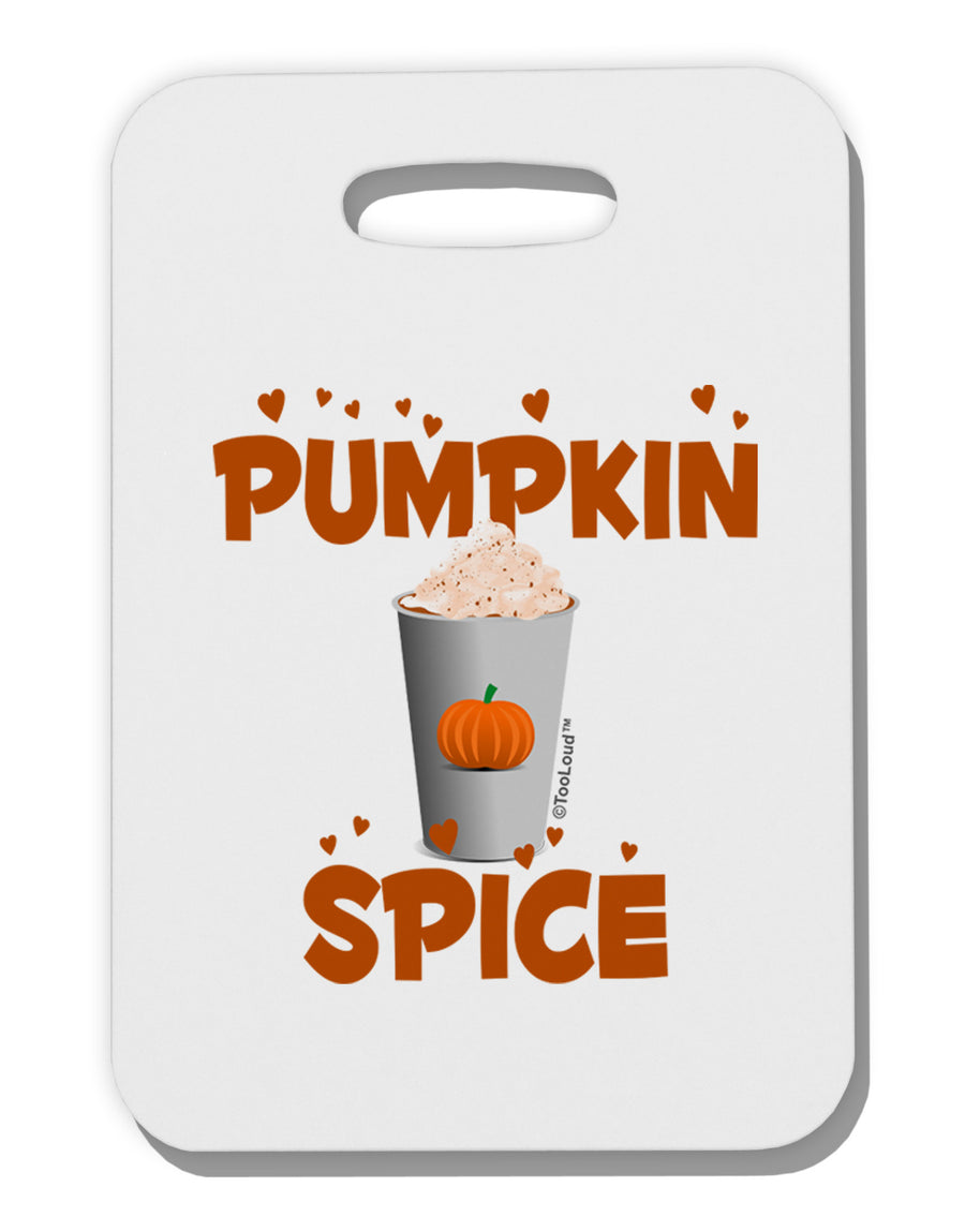 Pumpkin Spice Latte Hearts Thick Plastic Luggage Tag-Luggage Tag-TooLoud-White-One Size-Davson Sales