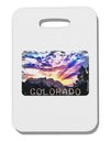 Colorado Rainbow Sunset Text Thick Plastic Luggage Tag-Luggage Tag-TooLoud-White-One Size-Davson Sales