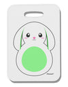 Cute Bunny with Floppy Ears - Green Thick Plastic Luggage Tag by TooLoud-Luggage Tag-TooLoud-White-One Size-Davson Sales