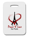 Peace & Love For Paris Thick Plastic Luggage Tag-Luggage Tag-TooLoud-White-One Size-Davson Sales