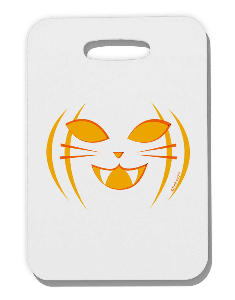 Cat-O-Lantern Thick Plastic Luggage Tag-Luggage Tag-TooLoud-White-One Size-Davson Sales