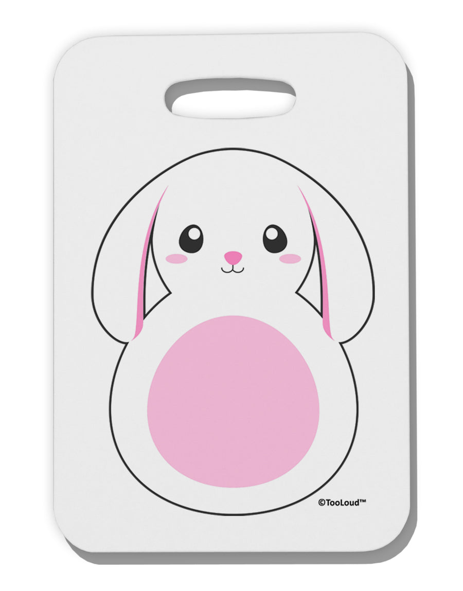 Cute Bunny with Floppy Ears - Pink Thick Plastic Luggage Tag by TooLoud-Luggage Tag-TooLoud-White-One Size-Davson Sales