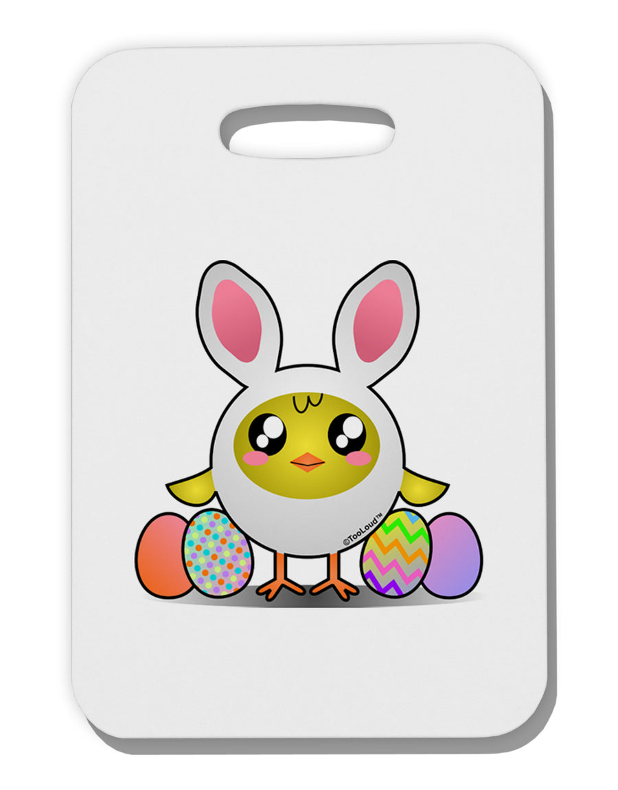 Chick In Bunny Costume Thick Plastic Luggage Tag-Luggage Tag-TooLoud-White-One Size-Davson Sales