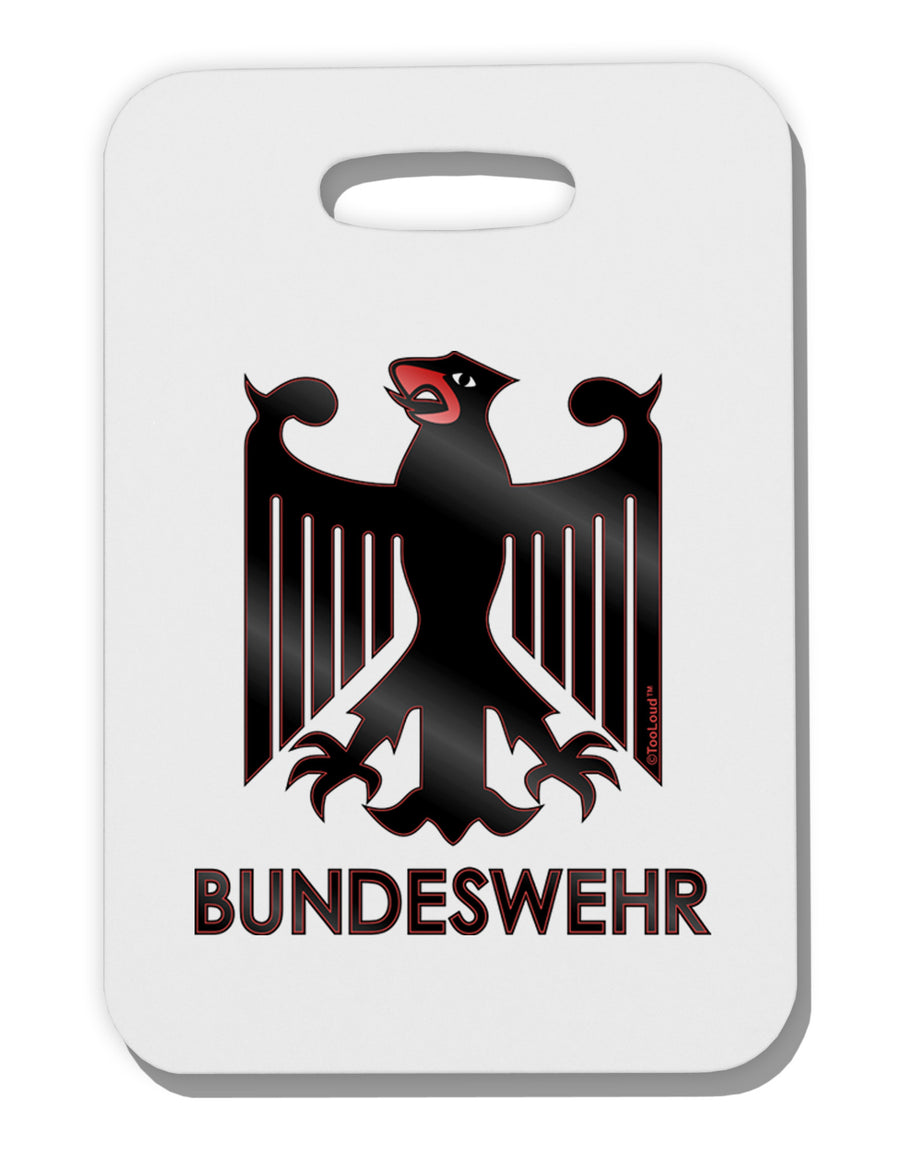 Bundeswehr Logo with Text Thick Plastic Luggage Tag-Luggage Tag-TooLoud-White-One Size-Davson Sales