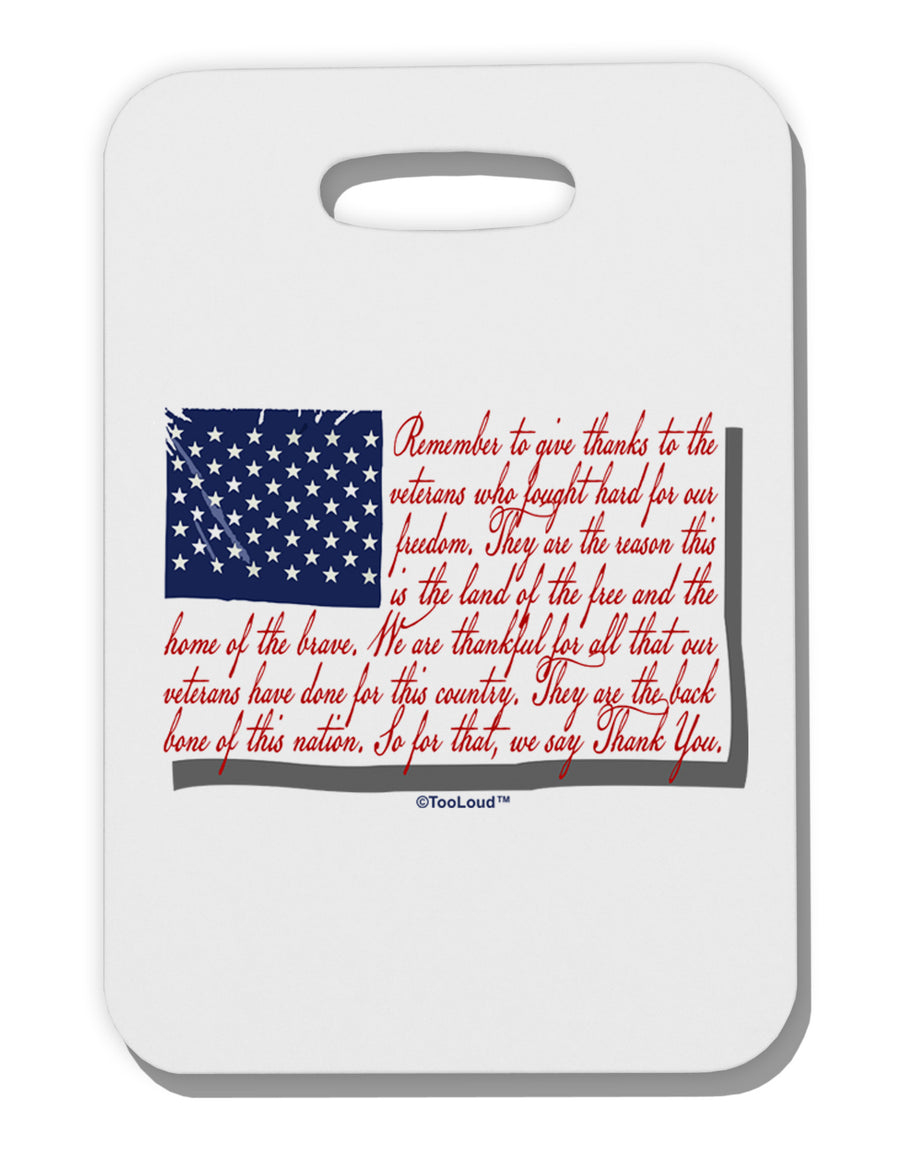 Veterans Scripted Flag Thick Plastic Luggage Tag-Luggage Tag-TooLoud-White-One Size-Davson Sales