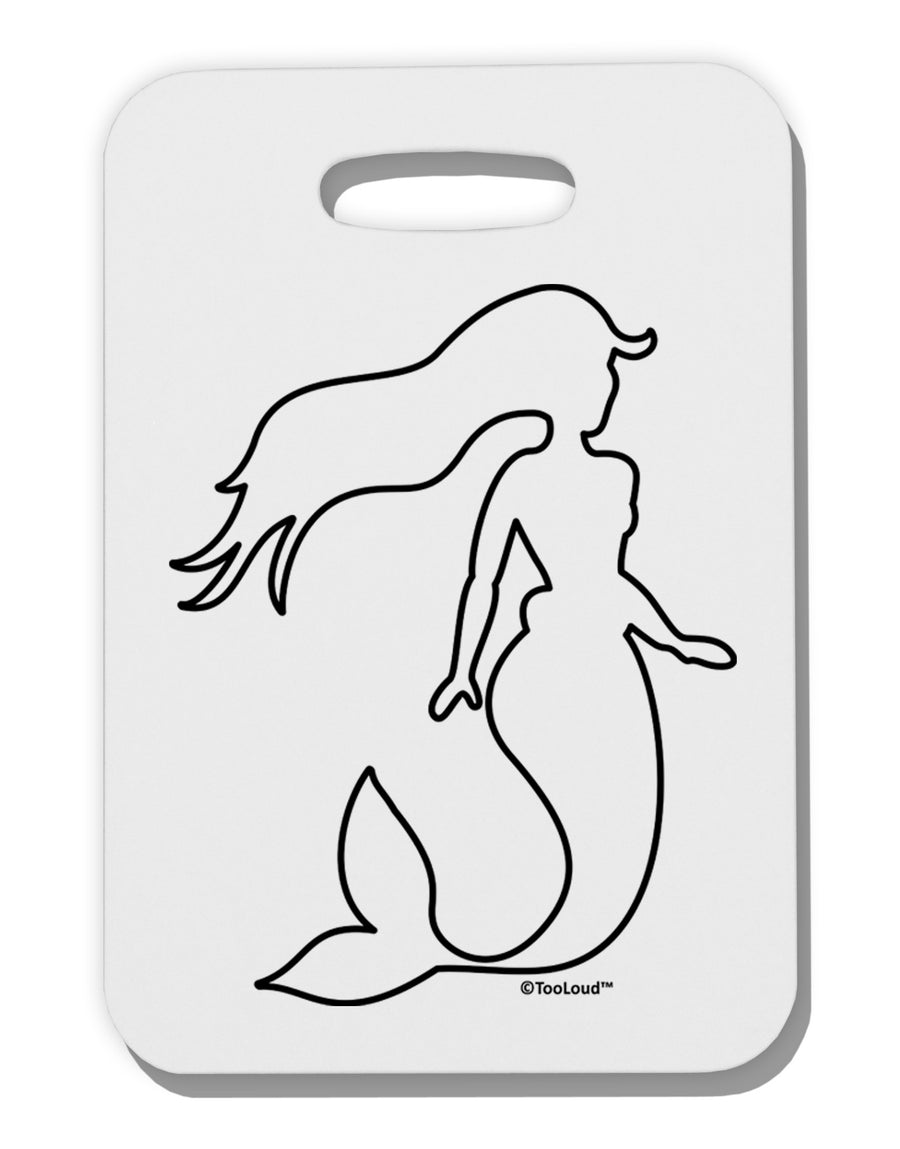 Mermaid Outline Thick Plastic Luggage Tag-Luggage Tag-TooLoud-White-One Size-Davson Sales