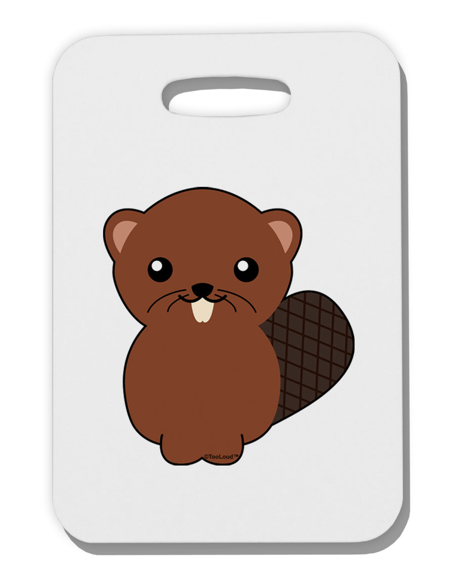 Cute Beaver Thick Plastic Luggage Tag-Luggage Tag-TooLoud-White-One Size-Davson Sales