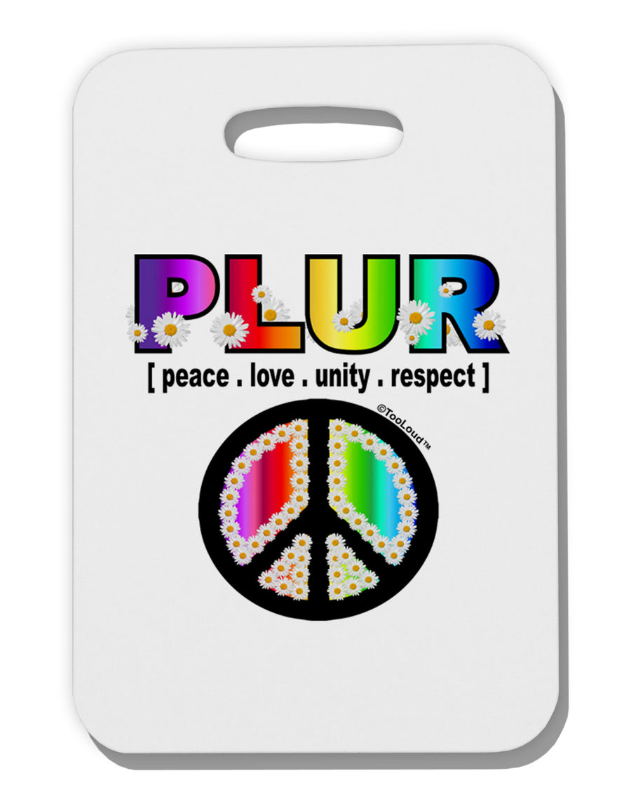 PLUR Rainbow Thick Plastic Luggage Tag-Luggage Tag-TooLoud-White-One Size-Davson Sales