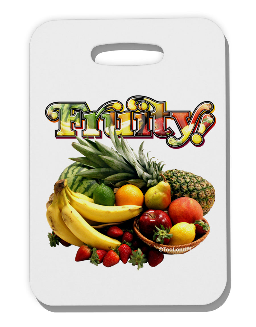 Fruity Fruit Basket 2 Thick Plastic Luggage Tag-Luggage Tag-TooLoud-White-One Size-Davson Sales