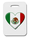 Mexican Flag Heart - Beveled Thick Plastic Luggage Tag by TooLoud-Luggage Tag-TooLoud-White-One Size-Davson Sales