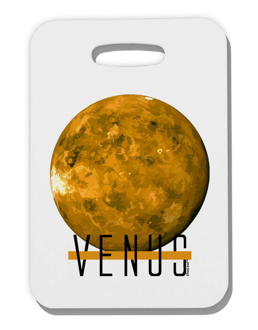 Planet Venus Text Thick Plastic Luggage Tag by TooLoud-Luggage Tag-TooLoud-White-One Size-Davson Sales