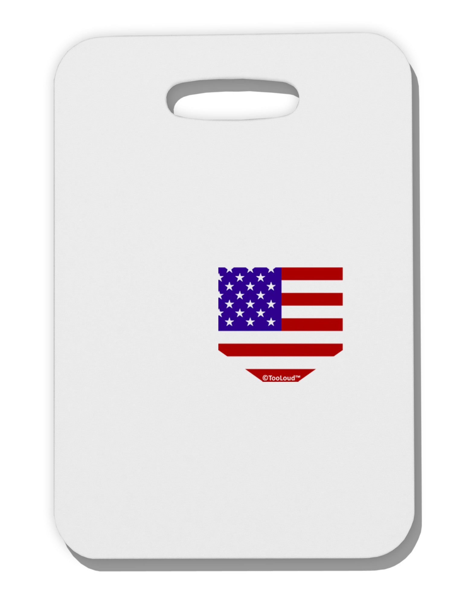 American Flag Faux Pocket Design Thick Plastic Luggage Tag by TooLoud-Luggage Tag-TooLoud-White-One Size-Davson Sales