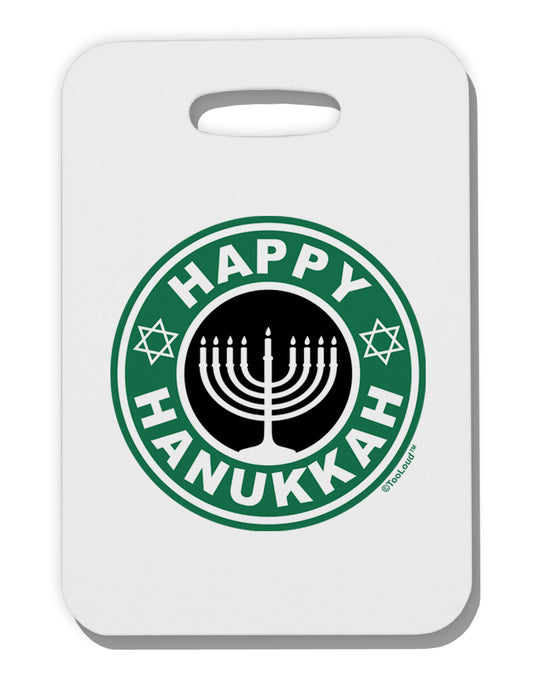Happy Hanukkah Latte Logo Thick Plastic Luggage Tag-Luggage Tag-TooLoud-White-One Size-Davson Sales