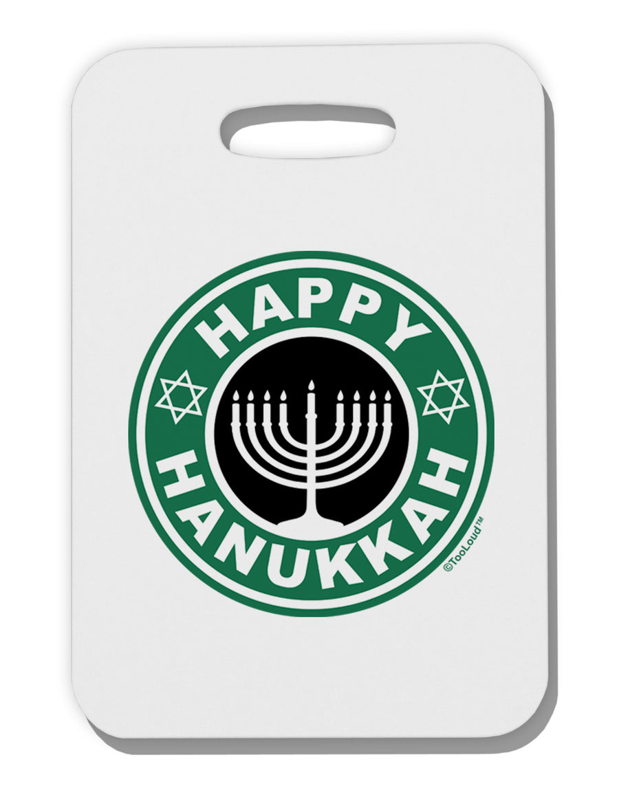 Happy Hanukkah Latte Logo Thick Plastic Luggage Tag-Luggage Tag-TooLoud-White-One Size-Davson Sales