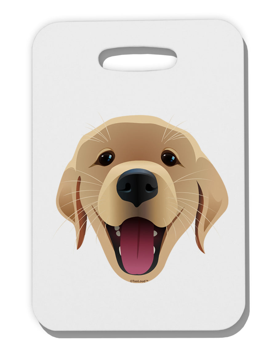 Cute Golden Retriever Puppy Face Thick Plastic Luggage Tag-Luggage Tag-TooLoud-White-One Size-Davson Sales