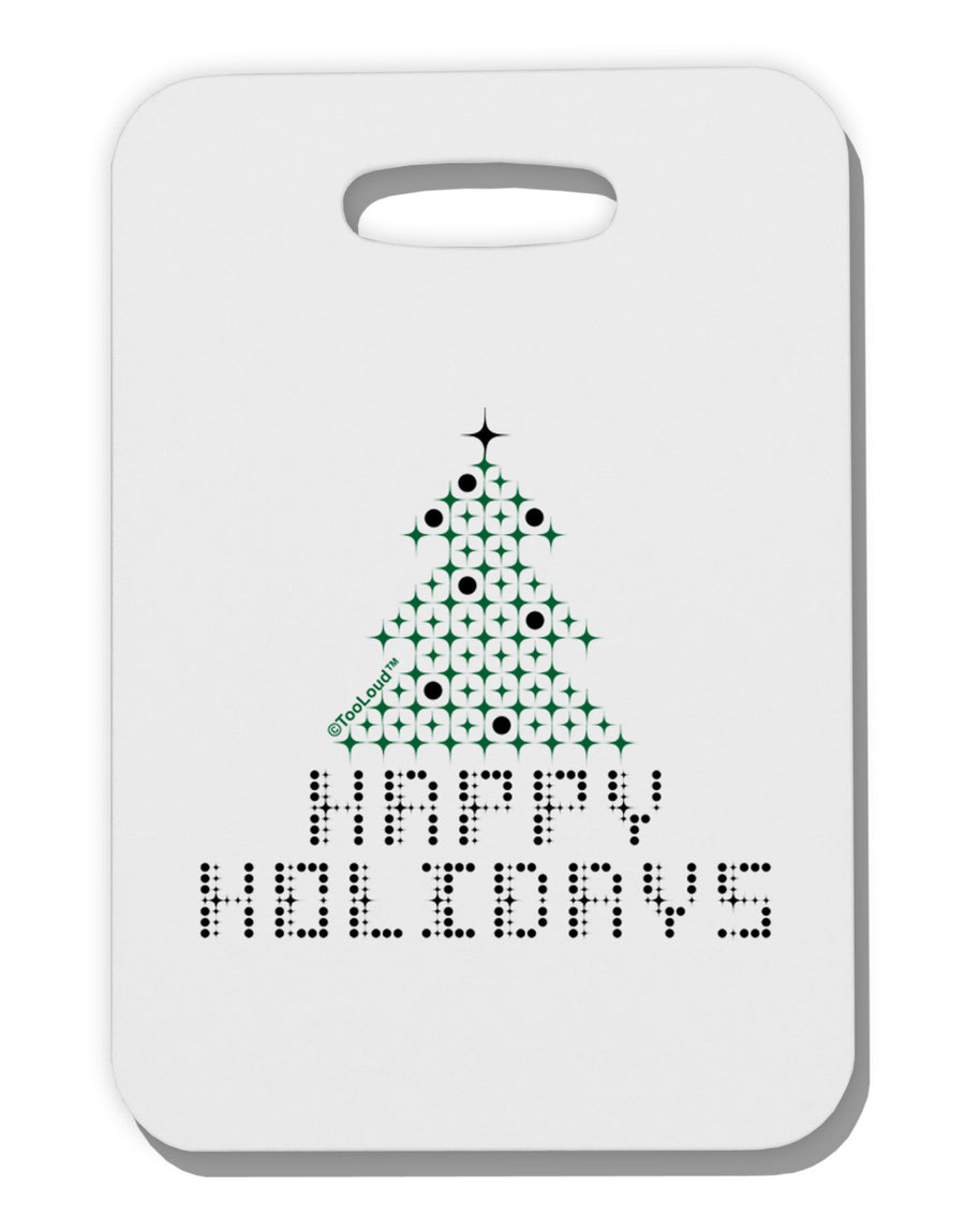 Happy Holidays Sparkles Thick Plastic Luggage Tag-Luggage Tag-TooLoud-White-One Size-Davson Sales