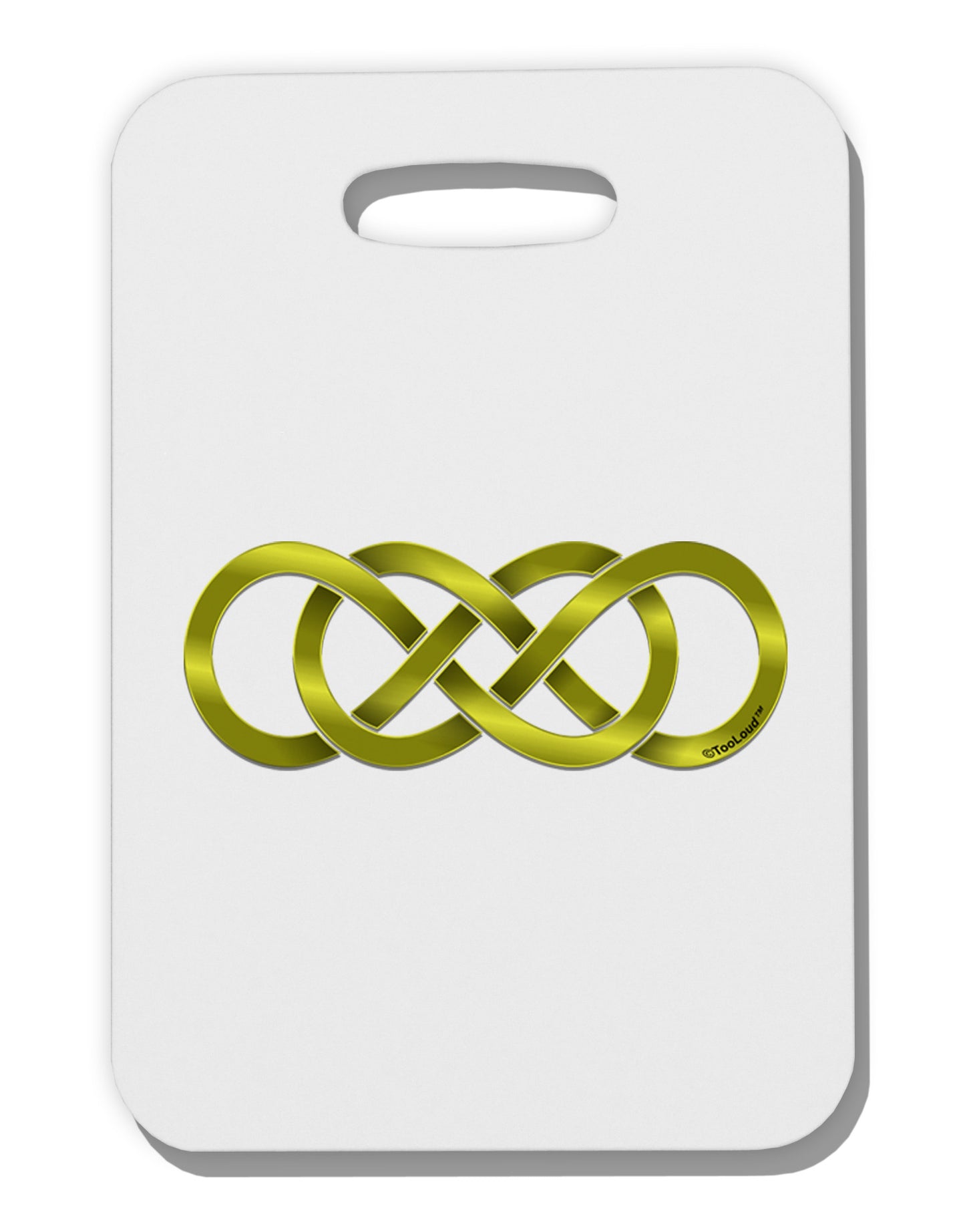 Double Infinity Gold Thick Plastic Luggage Tag-Luggage Tag-TooLoud-White-One Size-Davson Sales