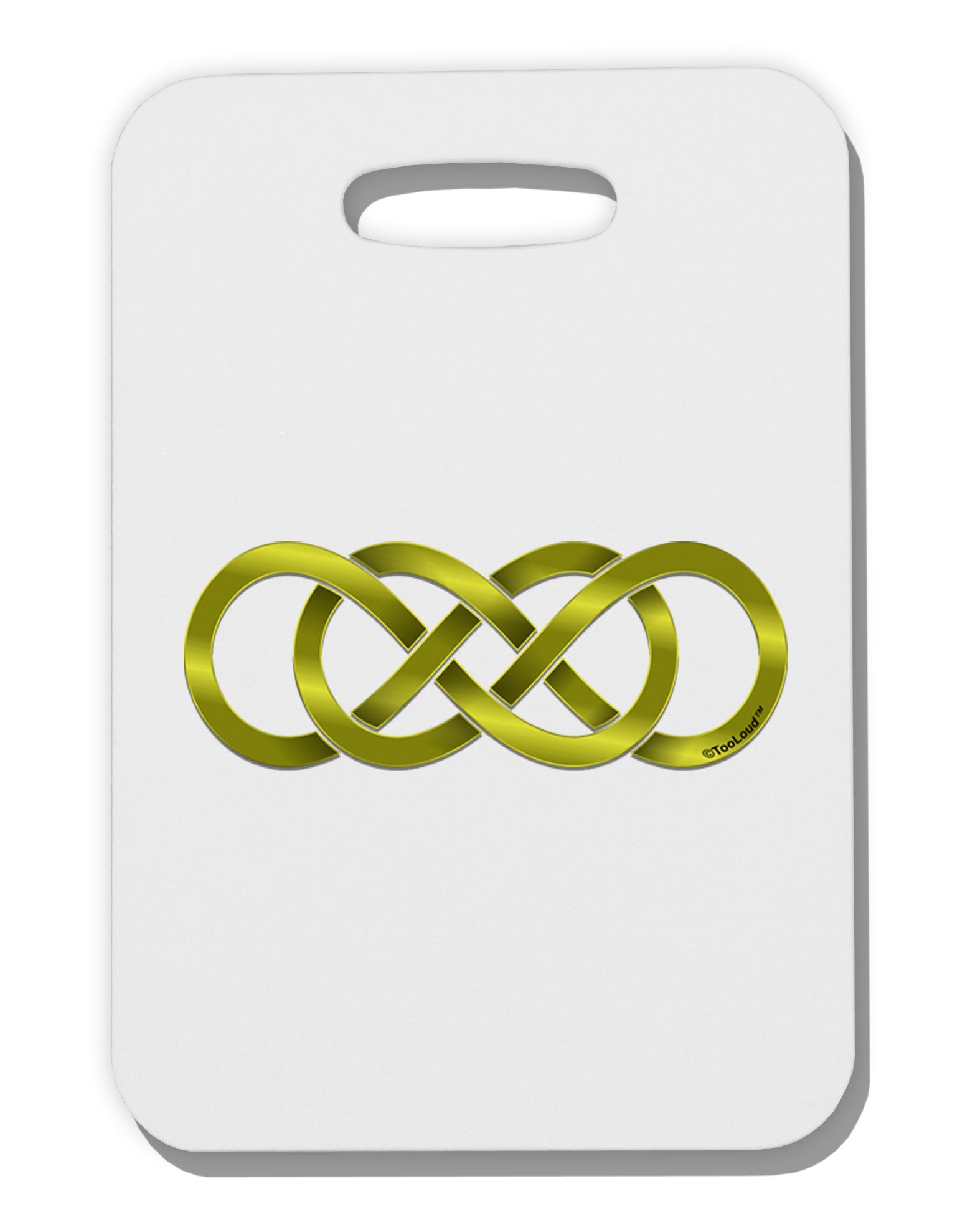 Double Infinity Gold Thick Plastic Luggage Tag-Luggage Tag-TooLoud-White-One Size-Davson Sales