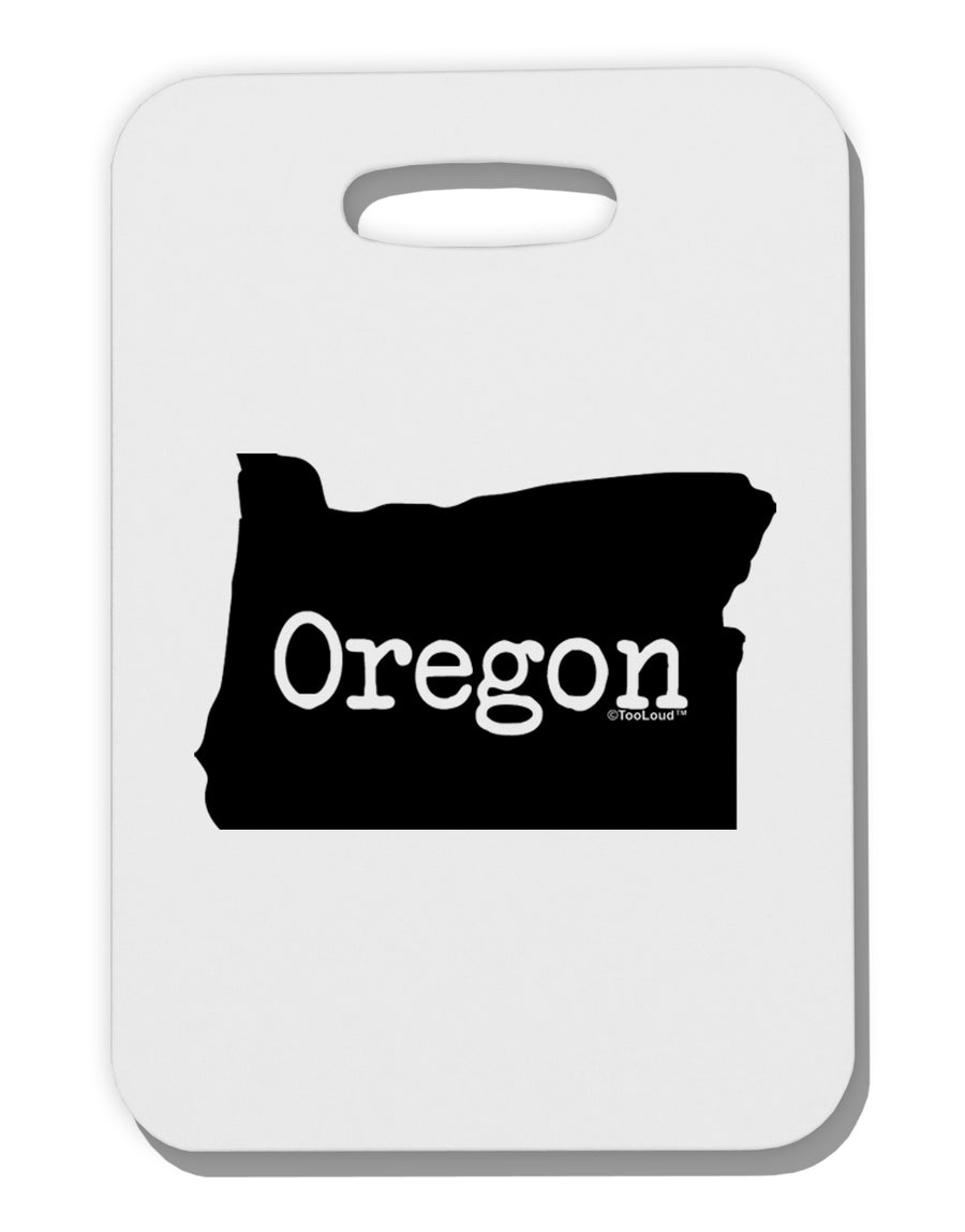 Oregon - United States Shape Thick Plastic Luggage Tag by TooLoud-Luggage Tag-TooLoud-White-One Size-Davson Sales