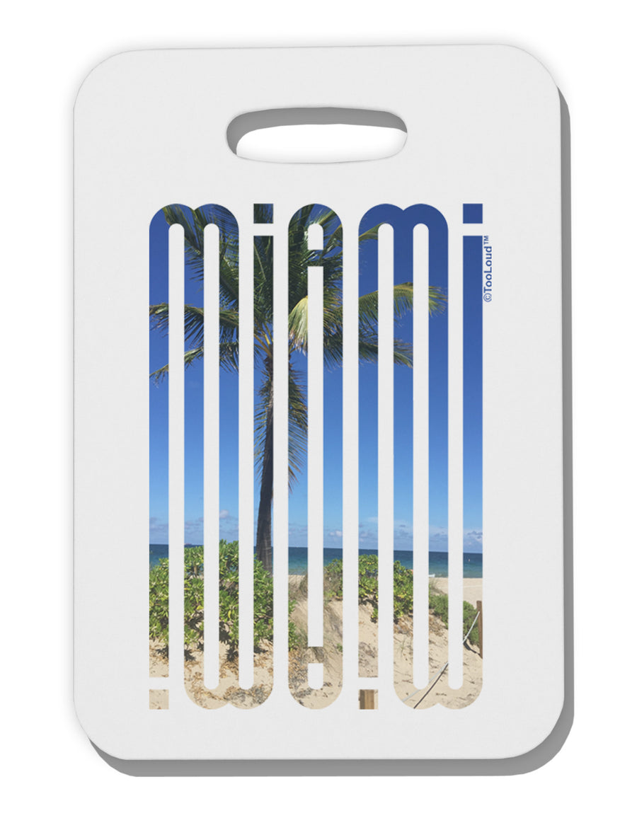 Miami Beach View Mirage Thick Plastic Luggage Tag-Luggage Tag-TooLoud-White-One Size-Davson Sales