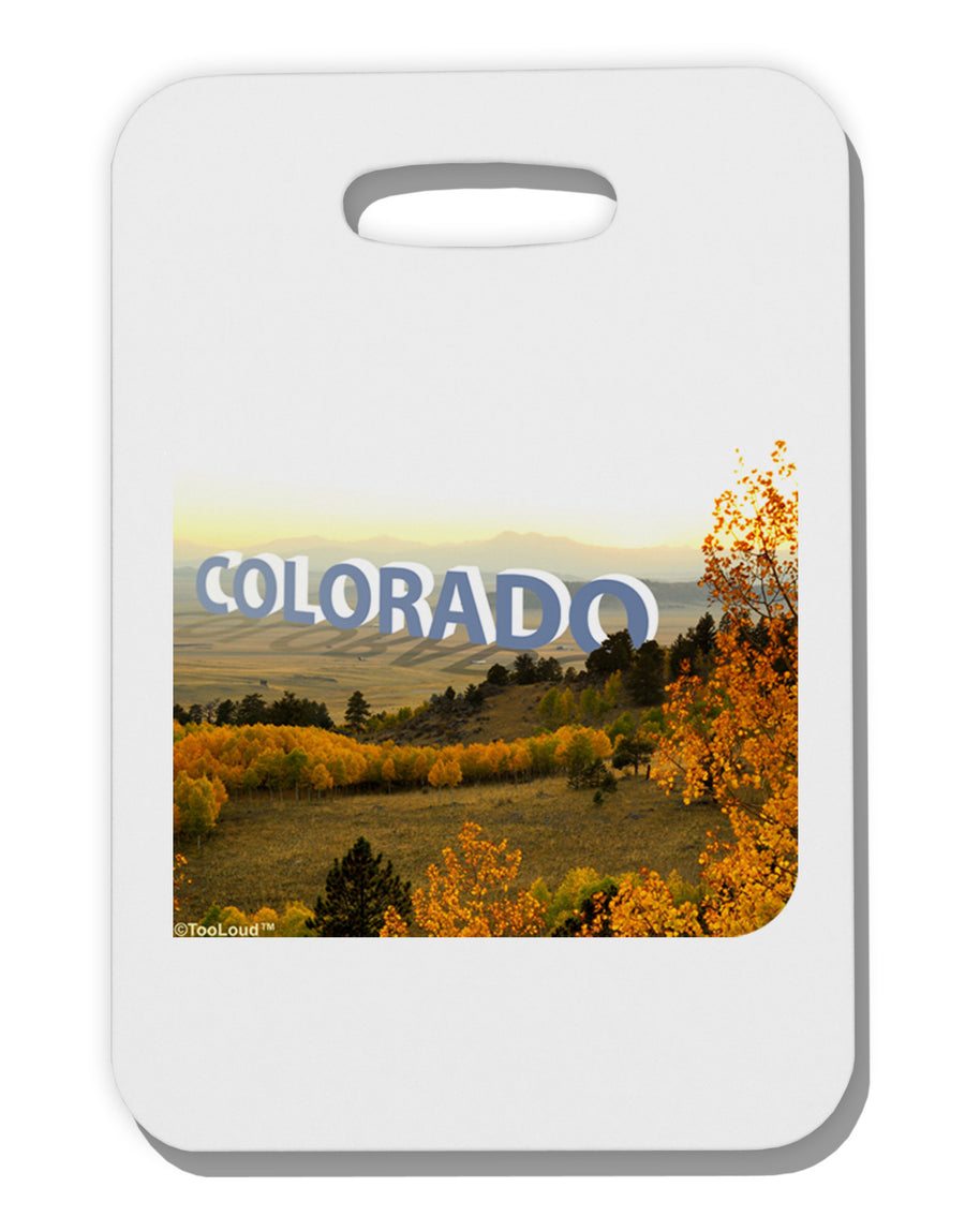 Colorado Postcard Gentle Sunrise Thick Plastic Luggage Tag by-Luggage Tag-TooLoud-White-One Size-Davson Sales