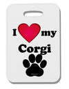 I Heart My Corgi Thick Plastic Luggage Tag by TooLoud-Luggage Tag-TooLoud-White-One Size-Davson Sales