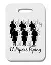 Eleven Pipers Piping Text Thick Plastic Luggage Tag-Luggage Tag-TooLoud-White-One Size-Davson Sales