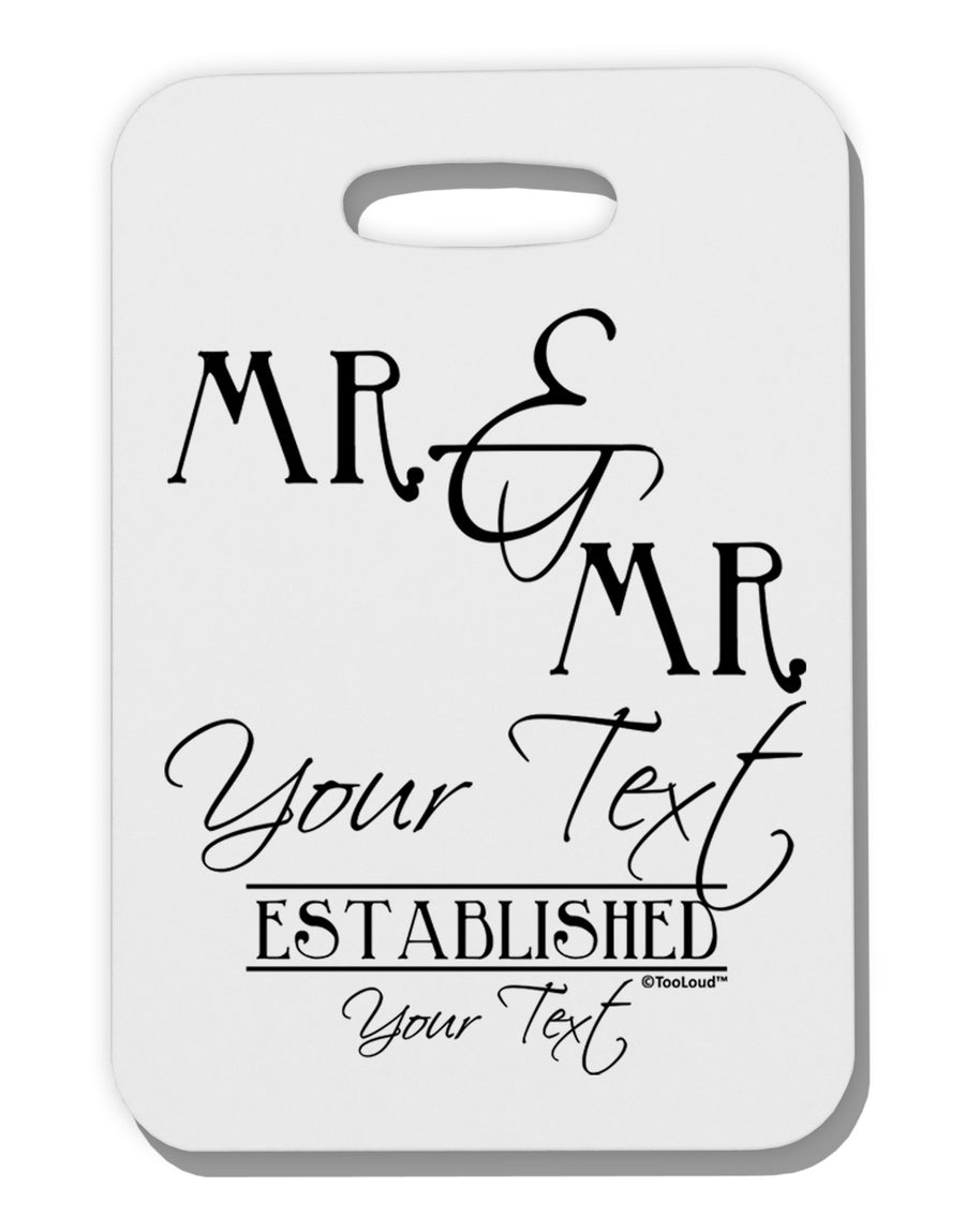 Personalized Mr and Mr -Name- Established -Date- Design Thick Plastic Luggage Tag-Luggage Tag-TooLoud-White-One Size-Davson Sales