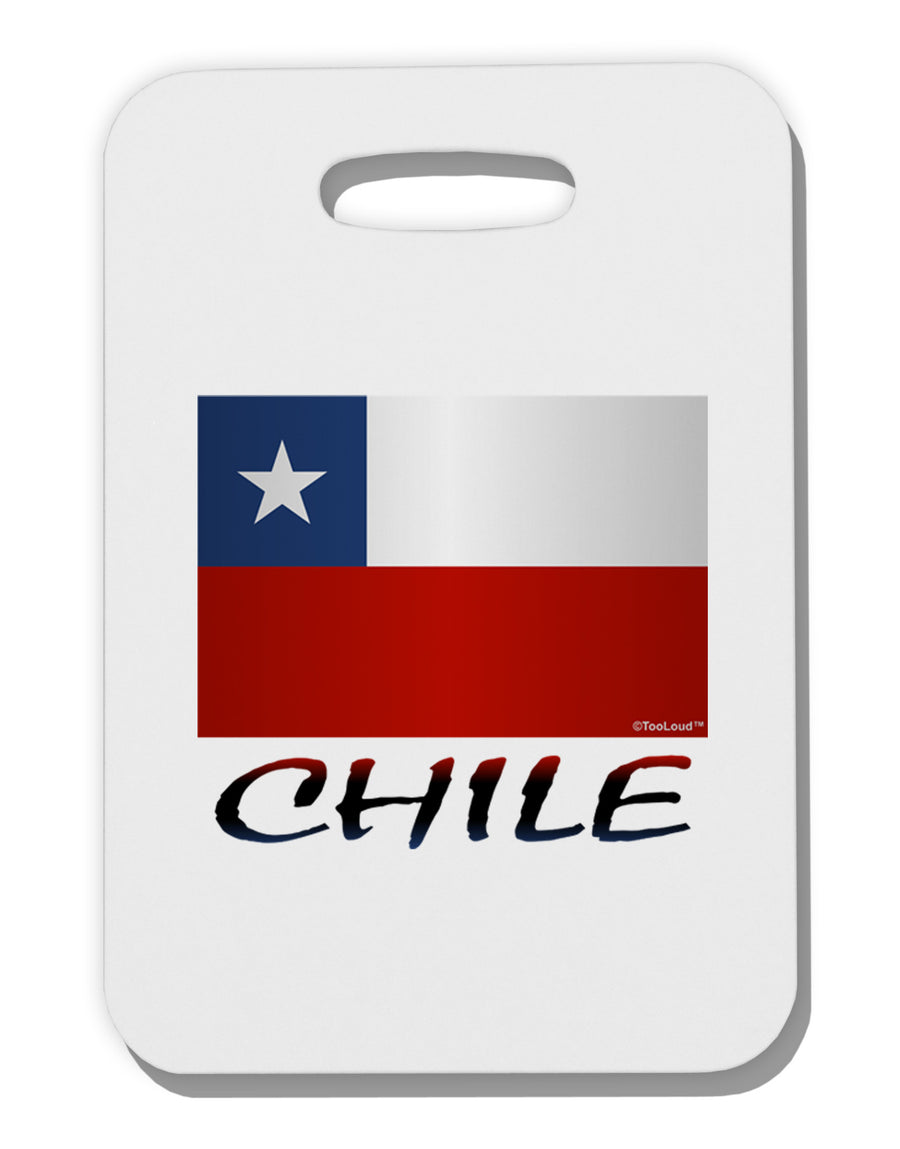 Chile Flag Thick Plastic Luggage Tag-Luggage Tag-TooLoud-White-One Size-Davson Sales