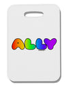 LGBT Ally Rainbow Text Thick Plastic Luggage Tag by TooLoud-Luggage Tag-TooLoud-White-One Size-Davson Sales