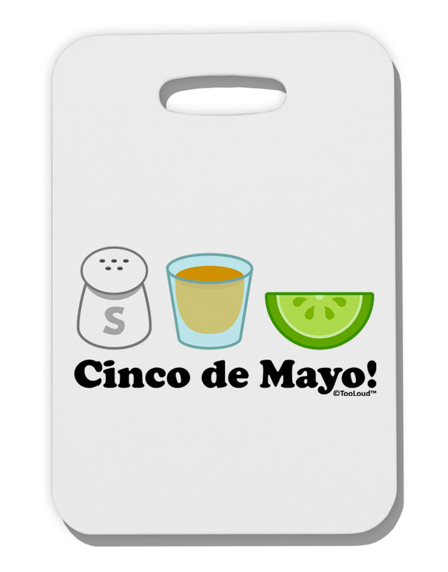 Cinco de Mayo Design - Salt Tequila Lime Thick Plastic Luggage Tag by TooLoud-Luggage Tag-TooLoud-White-One Size-Davson Sales