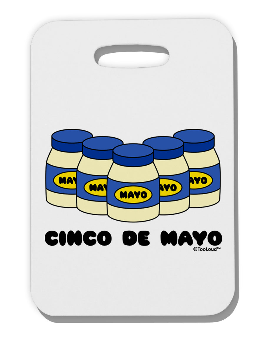 Cinco de Mayo - 5 Mayo Jars Thick Plastic Luggage Tag by TooLoud-Luggage Tag-TooLoud-White-One Size-Davson Sales