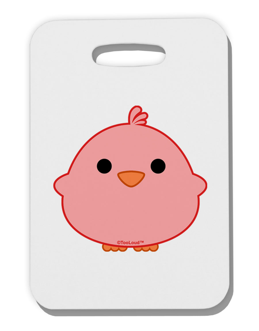 Cute Little Chick - Red Thick Plastic Luggage Tag by TooLoud-Luggage Tag-TooLoud-White-One Size-Davson Sales