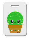 Cute Cactus Design Thick Plastic Luggage Tag by TooLoud-Luggage Tag-TooLoud-White-One Size-Davson Sales