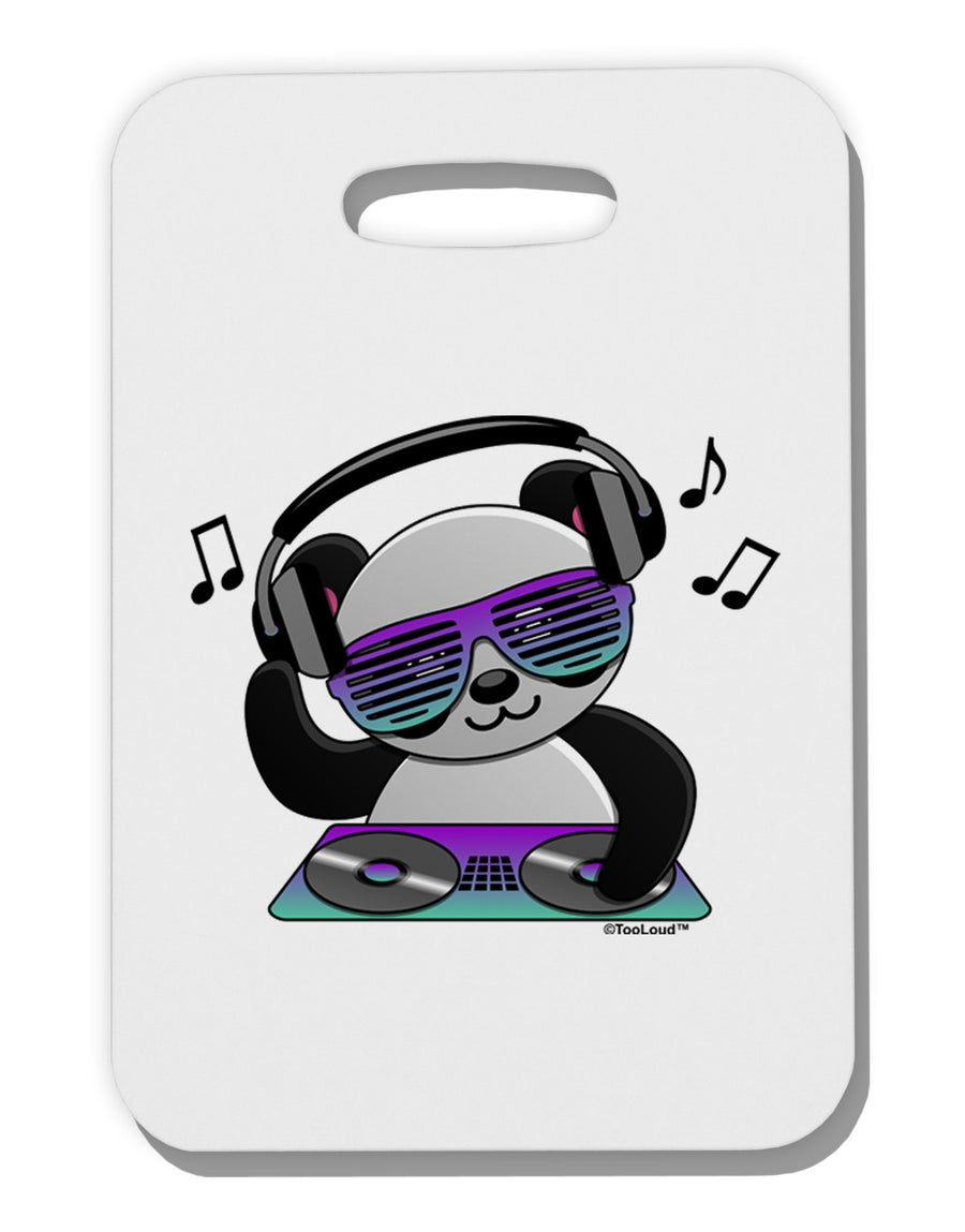 Panda DJ Thick Plastic Luggage Tag-Luggage Tag-TooLoud-White-One Size-Davson Sales