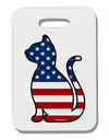 Patriotic Cat Design Thick Plastic Luggage Tag by TooLoud-Luggage Tag-TooLoud-White-One Size-Davson Sales