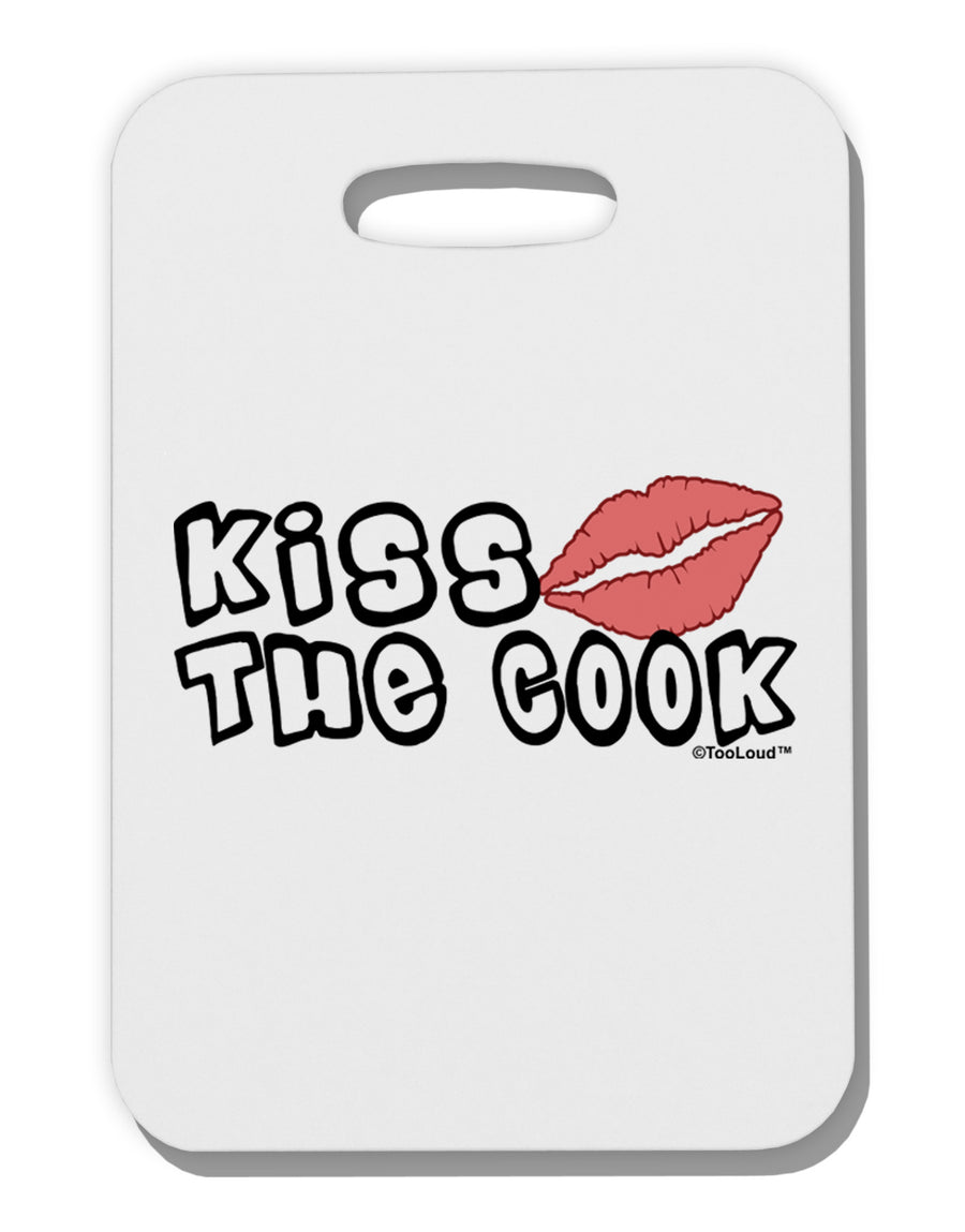 Kiss the Cook With Lips Thick Plastic Luggage Tag by TooLoud-Luggage Tag-TooLoud-White-One Size-Davson Sales