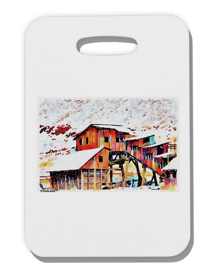 Mine Scene Colorado Watercolor Thick Plastic Luggage Tag-Luggage Tag-TooLoud-White-One Size-Davson Sales