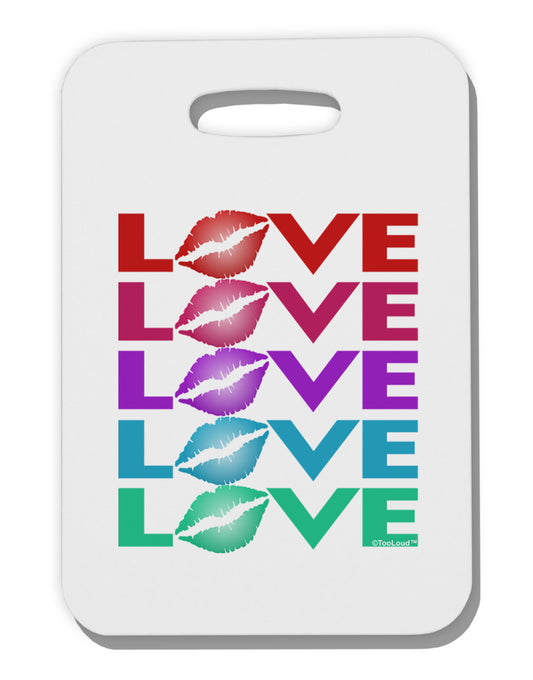 Colorful Love Kisses Thick Plastic Luggage Tag-Luggage Tag-TooLoud-White-One Size-Davson Sales