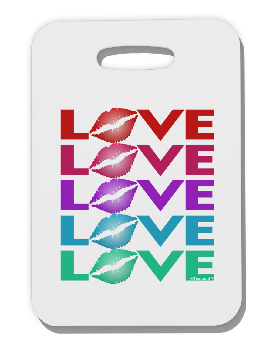 Colorful Love Kisses Thick Plastic Luggage Tag-Luggage Tag-TooLoud-White-One Size-Davson Sales