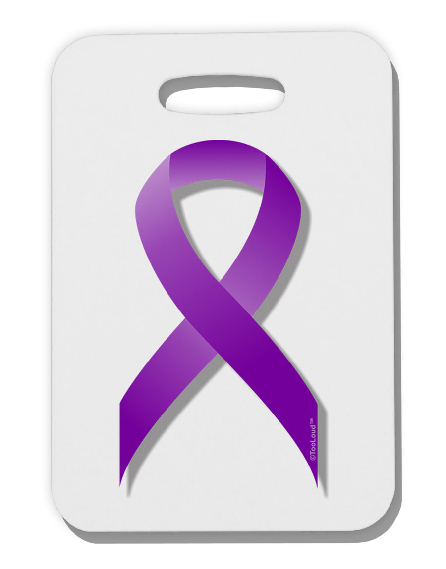 Epilepsy Awareness Ribbon - Purple Thick Plastic Luggage Tag-Luggage Tag-TooLoud-White-One Size-Davson Sales