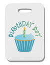 Birthday Boy - Candle Cupcake Thick Plastic Luggage Tag by TooLoud-Luggage Tag-TooLoud-White-One Size-Davson Sales