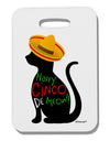 Happy Cinco de Meow - Cinco de Mayo Cat Thick Plastic Luggage Tag by TooLoud-Luggage Tag-TooLoud-White-One Size-Davson Sales