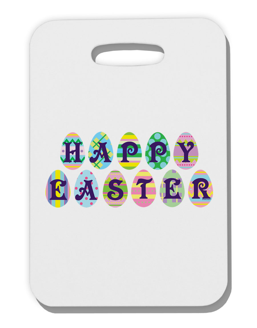 Easter Eggs Happy Easter Thick Plastic Luggage Tag-Luggage Tag-TooLoud-White-One Size-Davson Sales