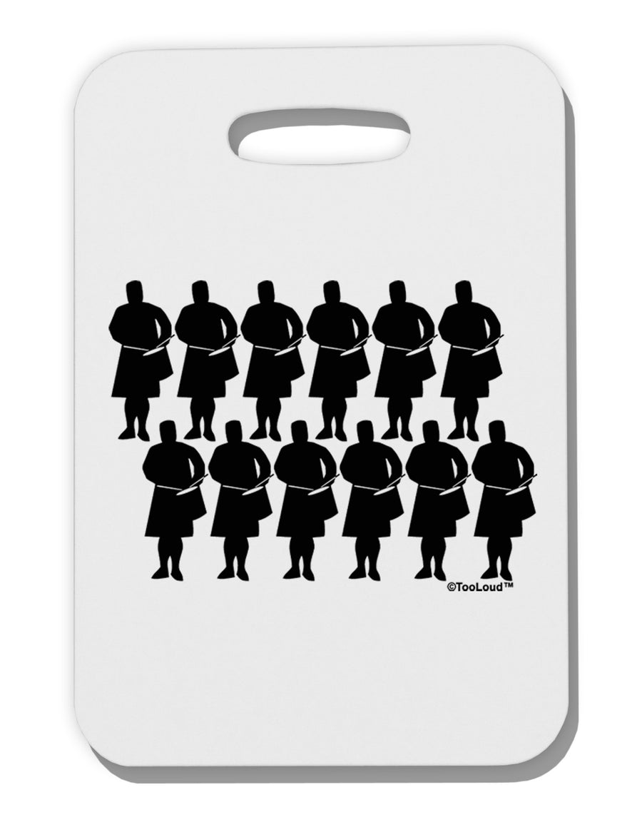 Twelve Drummers Drumming Thick Plastic Luggage Tag-Luggage Tag-TooLoud-White-One Size-Davson Sales