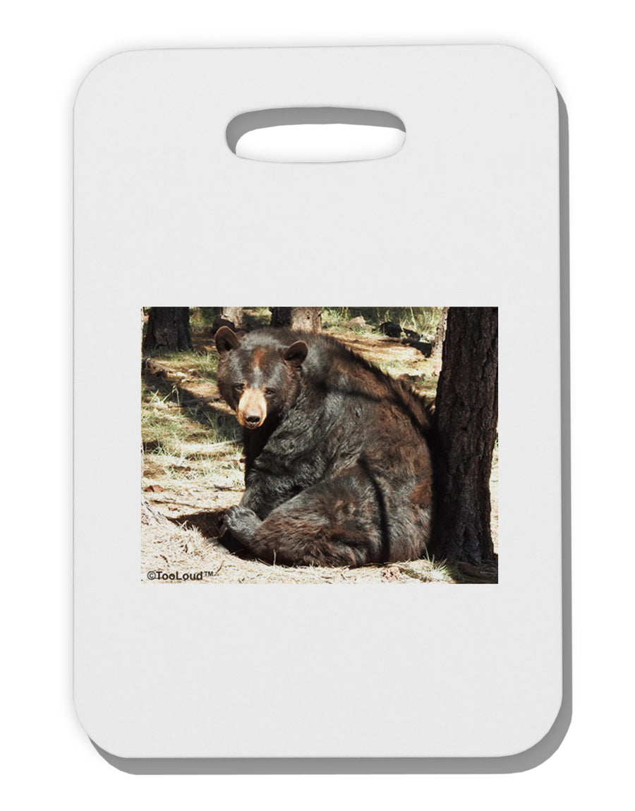 Sad Black Bear Thick Plastic Luggage Tag-Luggage Tag-TooLoud-White-One Size-Davson Sales