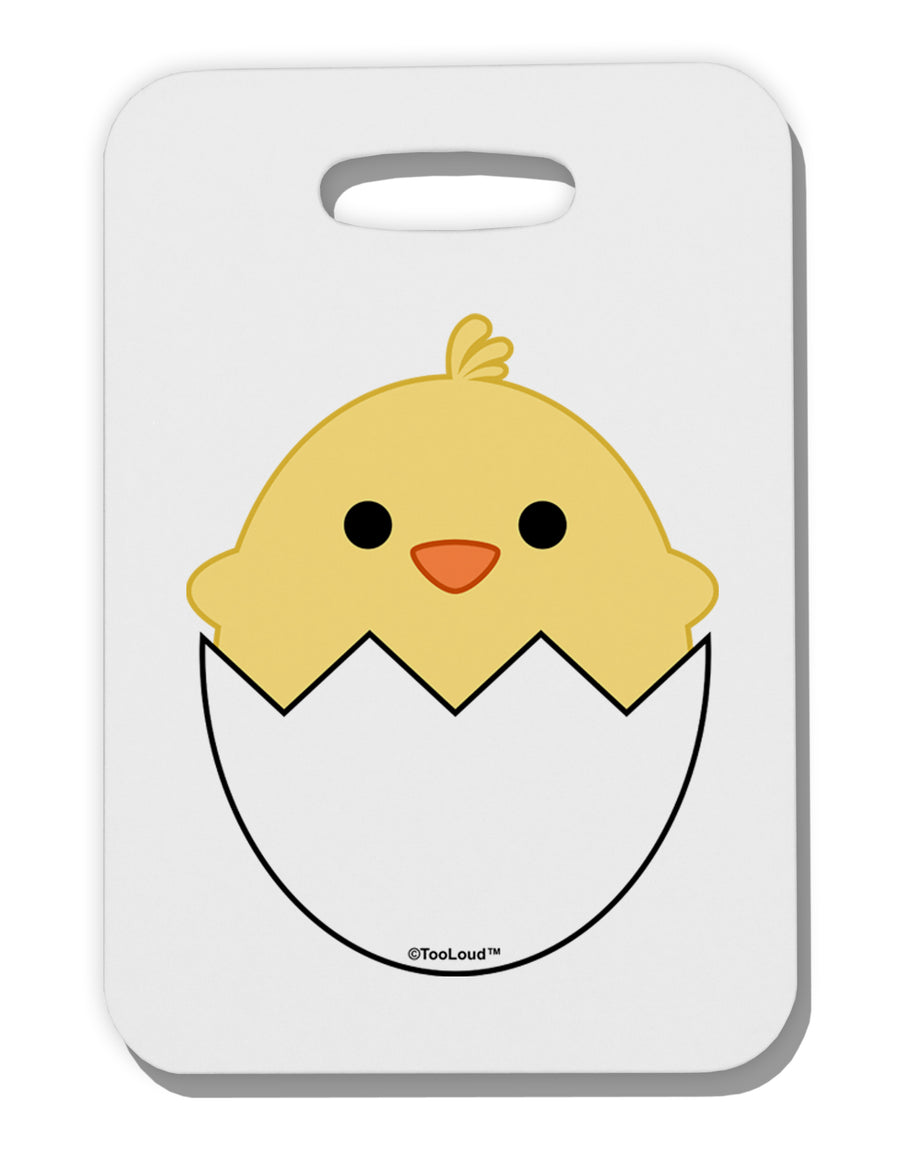 Cute Hatching Chick Design Thick Plastic Luggage Tag by TooLoud-Luggage Tag-TooLoud-White-One Size-Davson Sales