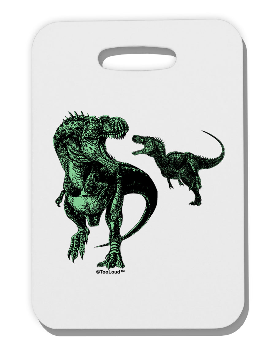 Jurassic Dinosaur Design 1 Thick Plastic Luggage Tag by TooLoud-Luggage Tag-TooLoud-White-One Size-Davson Sales