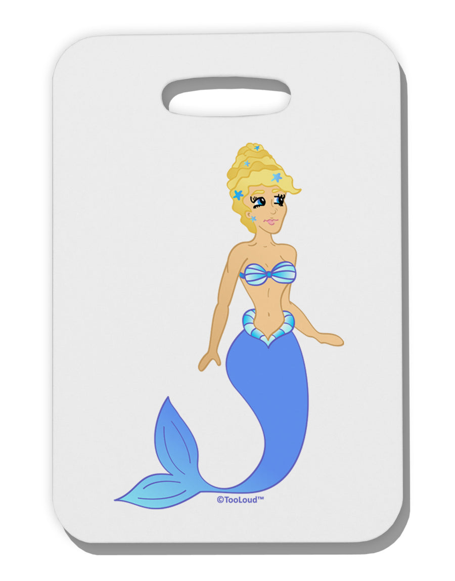 Mermaid Design - Blue Thick Plastic Luggage Tag-Luggage Tag-TooLoud-White-One Size-Davson Sales